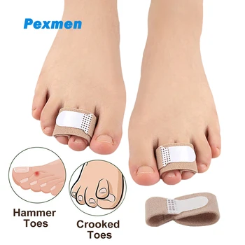 Pexmen 1/2/5/10Pcs Hammer Toe Straightener Toe Splints Toe Wraps за коригиране на криви & Припокриващи се пръсти протектор