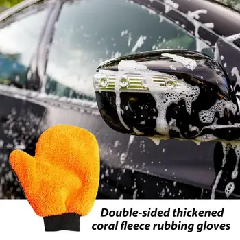 Automobile Scratch Free Wash Mitt Car Super Thick Wash Gloves Water Absorption Double Sided Drying Mitt Ръкавици за превозни средства
