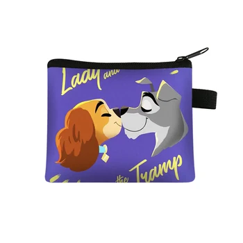 Disney Lady and the Tramp Children Money Coin Purse Boys Girls Short Wallet Card Bag Mini Pocket Storage Bags Kids Gift